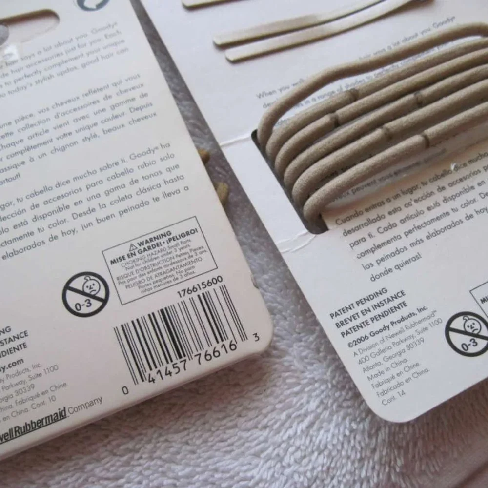 Goody Shades of Blonde Flat Metal Bobby Slide Hair Pins Bobbies Old Aged Elastic